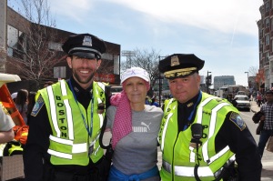 Elinor with members of the Boston Police Department