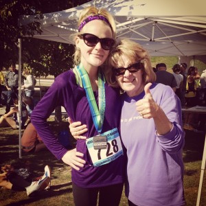 Caitlin with her mom, who ran the accompanying 5K @ the Wineglass Marathon