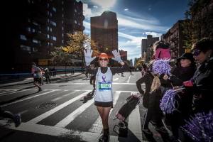 Shawn running the NYC Marathon for her mother, Virginia Haskett