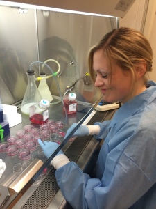 Jane engaged in her work as a Pancreatic Cancer researcher.