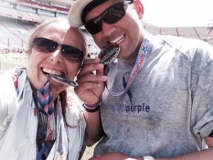 Kristin & her husband Ryan Ebberts at the Lincoln Marathon finish