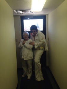 Patricia in a light-hearted moment with Elvis