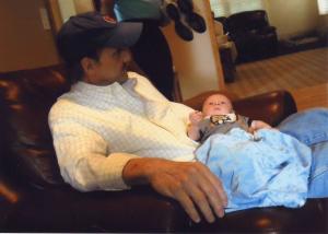 Jimmy holding his grandson, who was his pride and joy.