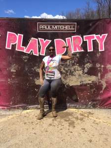 Nikkia Preval after finishing her first mud run.