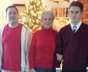 Monty's sons, Andrew (L) and Jeff (R) with his mother.