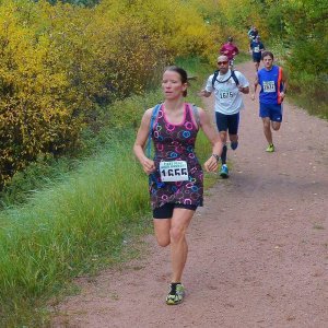 Jaclyn Roberson running in the Pony Express trail race.