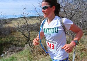 Jaclyn Roberson running in a local 25K trail race.