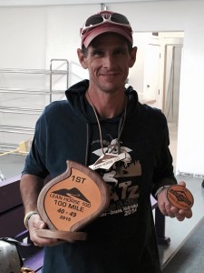 Matt with his award from the Lean Horse 100 mile race
