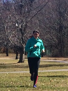 Elizabeth enjoying a run.