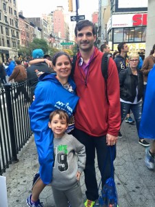 Gina with her family at the New York City Marathon