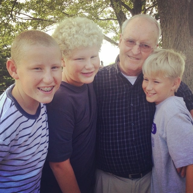 The Jensen boys with Grandpa Gary.