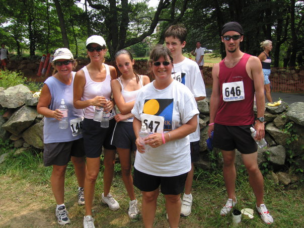 The Jura family at a 5k on Martha's Vineyard. Sarah is in front. 