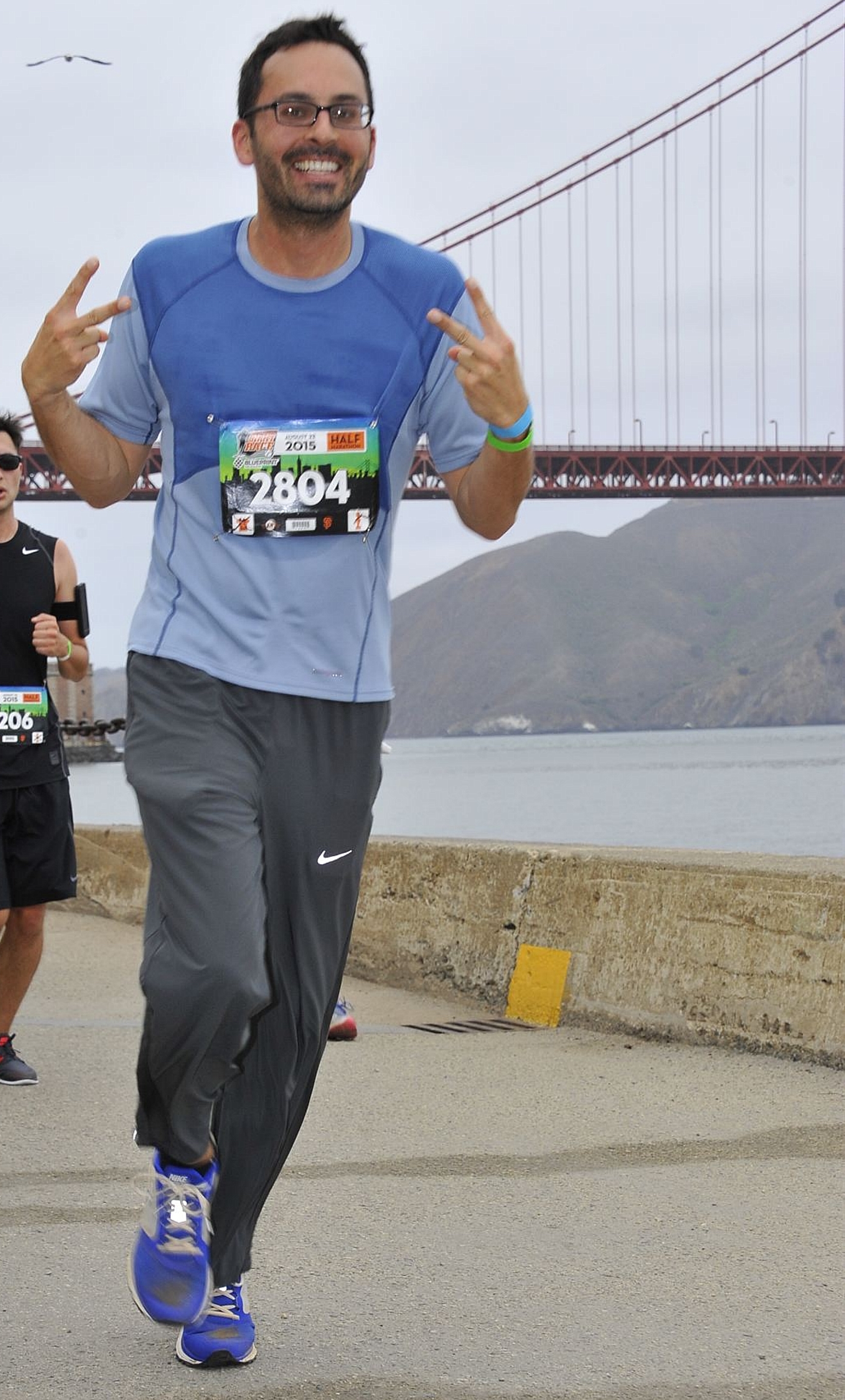 Amir running the San Francisco Half-Marathon