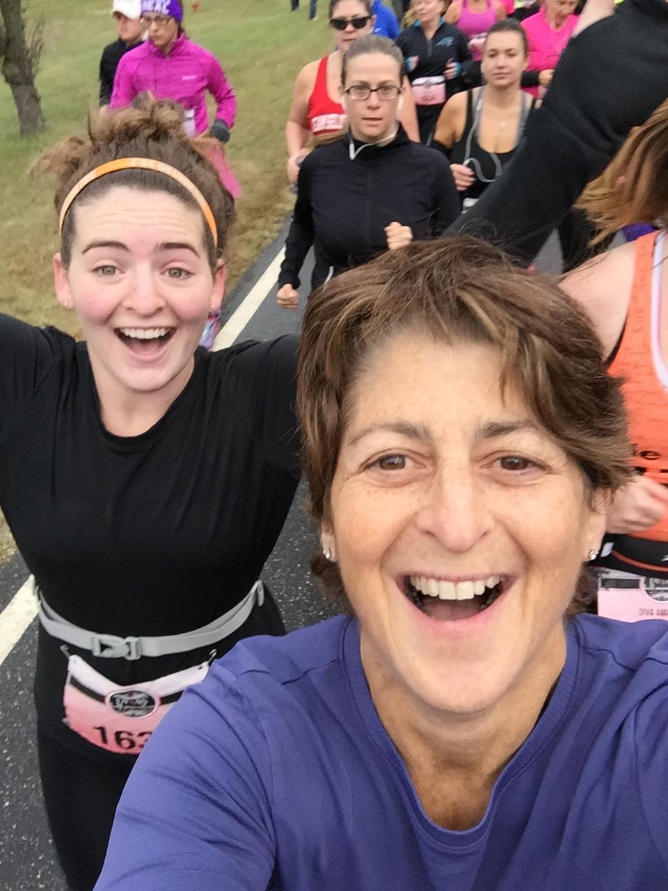 Shay and her mom, Fayne, running the Diva Half-Marathon in 2015